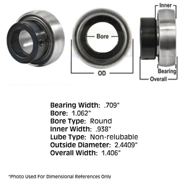Aftermarket New Tractor NonRelubri Fits CATable Spherical Ball Bearing w Collar F51 F51312 - main